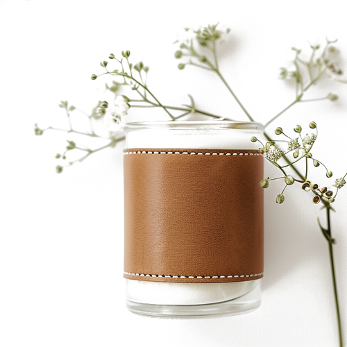 Full-Grain Leather Whiskey Glass Sleeve